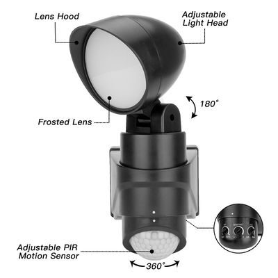 Single Head 6000K Solar Powered Motion Detector Lights