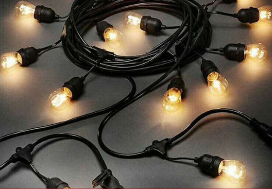 Warm White 10 Head 32ft Plug In Light Bulb String Lights