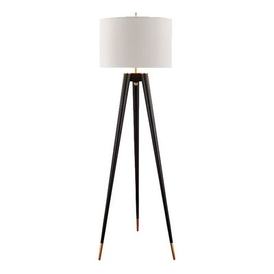 ROHS 240V Black Tripod Floor Lamp With White Shade