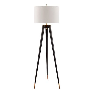 ROHS 240V Black Tripod Floor Lamp With White Shade