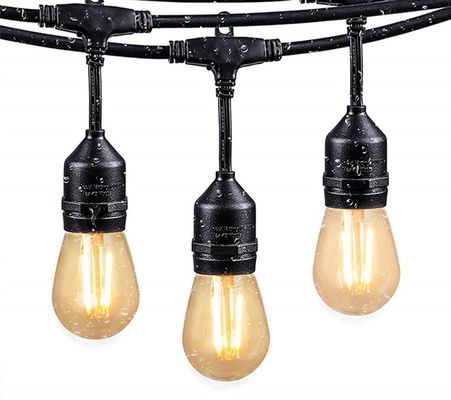 12 Head S14 LED Bulb String Lights , 24 FT Outdoor String Lights
