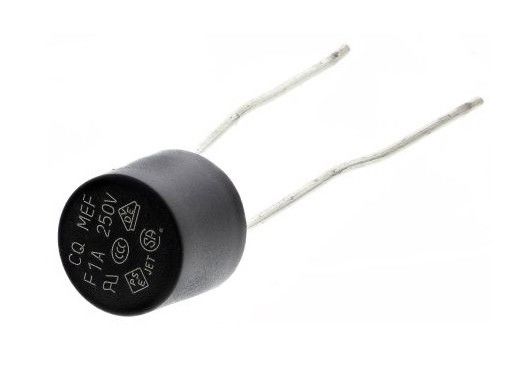 Black Cylindrical Low Profile Mini Fuse , 250V 1A Subminiature Fuse